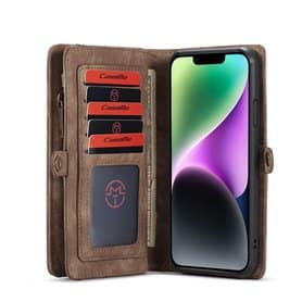 CaseMe Wallet Case 11-card Apple iPhone 14 - Brown