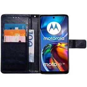 Wallet cover 3-kort Motorola Moto E32 - Mørkeblå