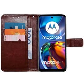 Mobil lommebok 3-kort Motorola Moto E32 - Brun