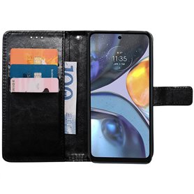 Wallet cover 3-kort Motorola Moto G22 - Sort