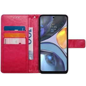 Wallet cover 3-kort Motorola Moto G22 - Lyserød