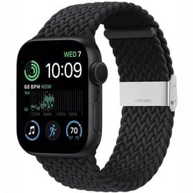 Flätat Elastiskt Armband Apple Watch SE 2022 44mm - Svart