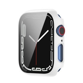 Cover med glasdæksel Apple Watch 7 (41mm) - Hvid