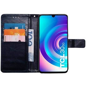 Mobilplånbok 3-kort TCL 30 5G - Mörkblå