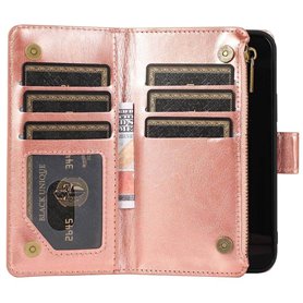 Zipper Handy Hülle 9-Karten Samsung Galaxy S23 Ultra - Rose