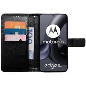 Lompakkokotelo 3-kortti Motorola Edge 30 Neo - Musta
