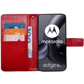 Lompakkokotelo 3-kortti Motorola Edge 30 Neo - Punainen