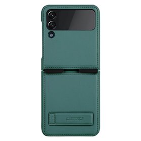 Nillkin Qin vegansk Læder Cover Samsung Galaxy Z Flip 4 - Mørkegrøn