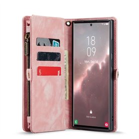 CaseMe Lompakkokotelo 11-kortti Samsung Galaxy S23 Ultra - Vaaleanpunainen