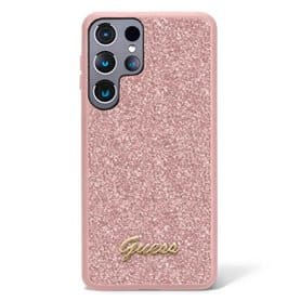 Guess hardcase glitter script Samsung Galaxy S23 Ultra - Pink