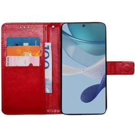 Wallet cover 3-kort Motorola Moto G53 - Rød