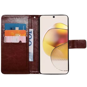 Lompakkokotelo 3-kortti Motorola Moto G73 - Ruskea