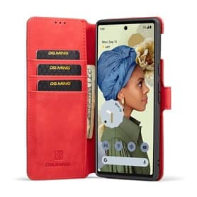 DG-Ming mobilplånbok 3-kort Google Pixel 6 Pro - Röd