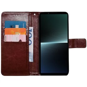 Lompakkokotelo 3-kortti Sony Xperia 1 IV - Ruskea