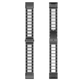 Stainless steel watchband Garmin MARQ Adventurer Performance - Black/silver