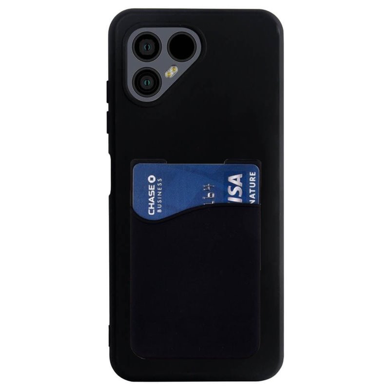 Silicone Case with card holder Fairphone 4 - Black