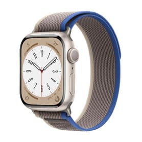 Tactic Elastisk nylon armbånd Apple Watch 8 (45mm) - Blueroom grey