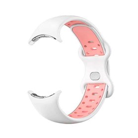 Twin kellon ranneke Google Pixel Watch 2 - Valkoinen/vaaleanpunainen