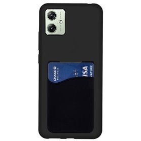 Silicone Case with card holder Motorola Moto G54 - Black