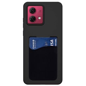 Silikonikuori korttitelineellä Motorola Moto G84 - Musta