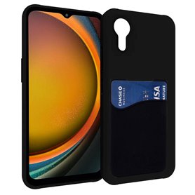 Silikonikuori korttitelineellä Samsung Galaxy Xcover 7 - Musta