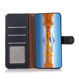 Mobil lommebok 3-korts lær RFID Sony Xperia 1 VI - Blå