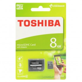 Toshiba 8 GB Micro SDHC med adapter klasse 4