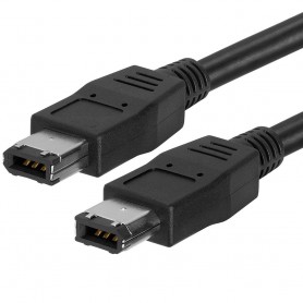 Firewire IEEE 1394 kabel 6-pol till 6-pol 1.8 meter svart