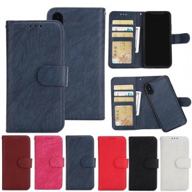 Magnetisk mobilplånbok retro 2i1 Apple iPhone X fodral väska skydd
