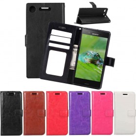 Mobilplånbok 3-kort Sony Xperia XZ1 Compact G8441 mobilskal fodral väska skydd