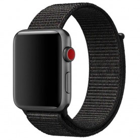 Apple Watch 38mm Nylon armbånd svart rosa CaseOnline.se