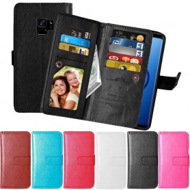 Kannettava lompakko Kaksinkertainen läppä Flexi Samsung Galaxy S9 kannettava suojakotelo