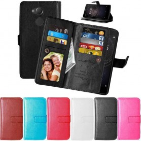 Mobilplånbok Dubbelflip Flexi 9-kort Sony Xperia XA2 mobilskal fodral