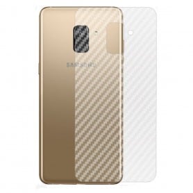 Hiilikuitu ihoa suojaava muovi Samsung Galaxy A8 2018 -suojattu mobiilisuojakotelo