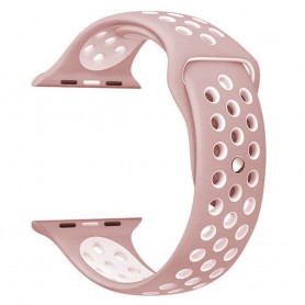Apple Watch 42mm Sport Armband Rosa/Vit