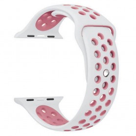 Apple Watch 42mm Sport Armband Vit/Rosa