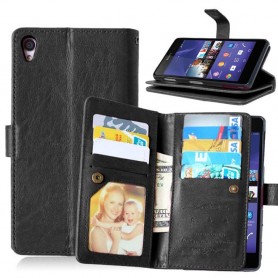 Dubbelflip Flexi 9-kort Sony Xperia Z2 D6502 mobilskal fodral