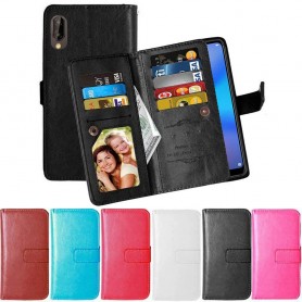 Dubbelflip Flexi 9-kort Huawei P20 mobilskal plånbok