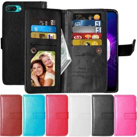 Dubbelflip Flexi 9-kort Huawei Honor 10 mobilplånbok fodral mobilskal