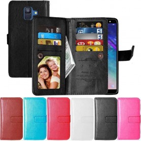 Dubbelflip Flexi 9-kort Samsung Galaxy A6 2018 mobilskal plånbok fodral