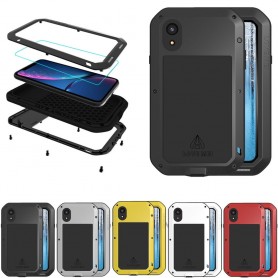 LOVE MEI Powerful Apple iPhone XR mobilskal stål aluminium skydd lifeproof
