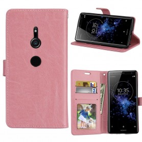 Kannettava lompakko 3-kortti Sony Xperia XZ2 - vaaleanpunainen