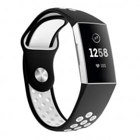 Fitbit Charge 3 EBN Sport Armband Silikon - Svart/vit