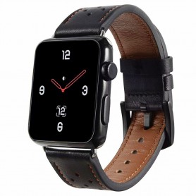 Apple Watch 4 (40mm) Läder Armband Plum - Svart
