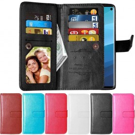 Dubbelflip Flexi 9-kort Samsung Galaxy S10 (SM-G970F) mobilplånbok skal väska fodral caseonline