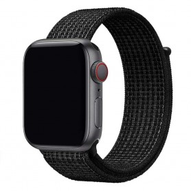 Apple Watch 42 mm nailonrannekoru - mustavalkoinen