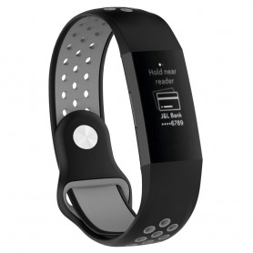EBN Sport Armband Fitbit Charge 3 - Svart/grå