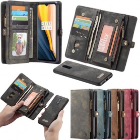 Multiplånbok CaseMe 11 kort OnePlus 7 mobilskal läder fodral väska