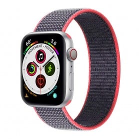 Apple Watch 5 (40 mm) nylonrannekoru - sähköinen vaaleanpunainen