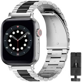 Armbånd Rustfrit stål Apple Watch 6 (44mm) - Sølv/sort